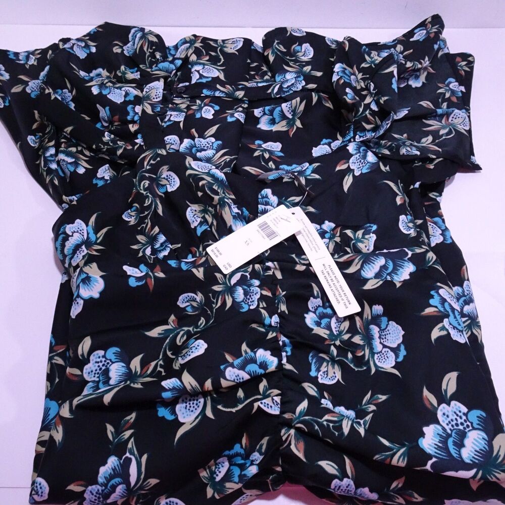 By Anthropologie Sweetheart Ruched Drop-Waist Dress Satin Floral NWT 188 XS - Picture 4 of 6